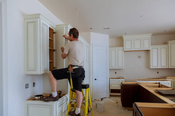 Kitchen island installation in Richmond by JMT Kitchen Cabinet